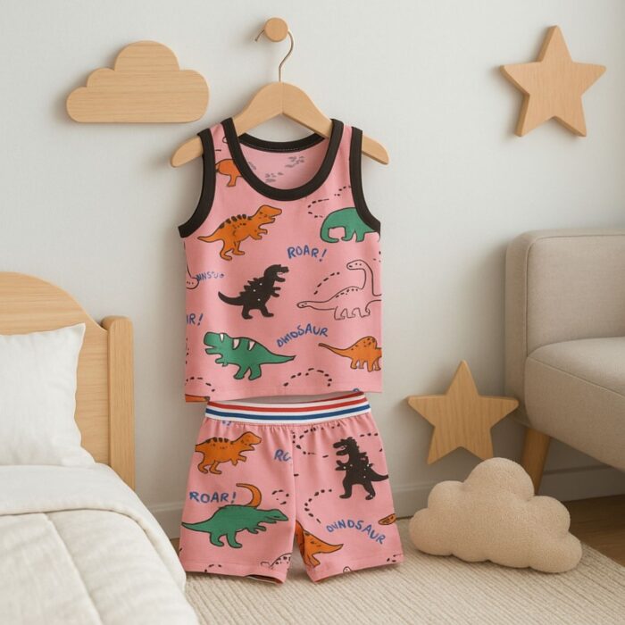 103381118_681352ff9faab طقم داخلي (شباح وبوكسر) قطعتين للأطفال لون زهري - الصورة 1