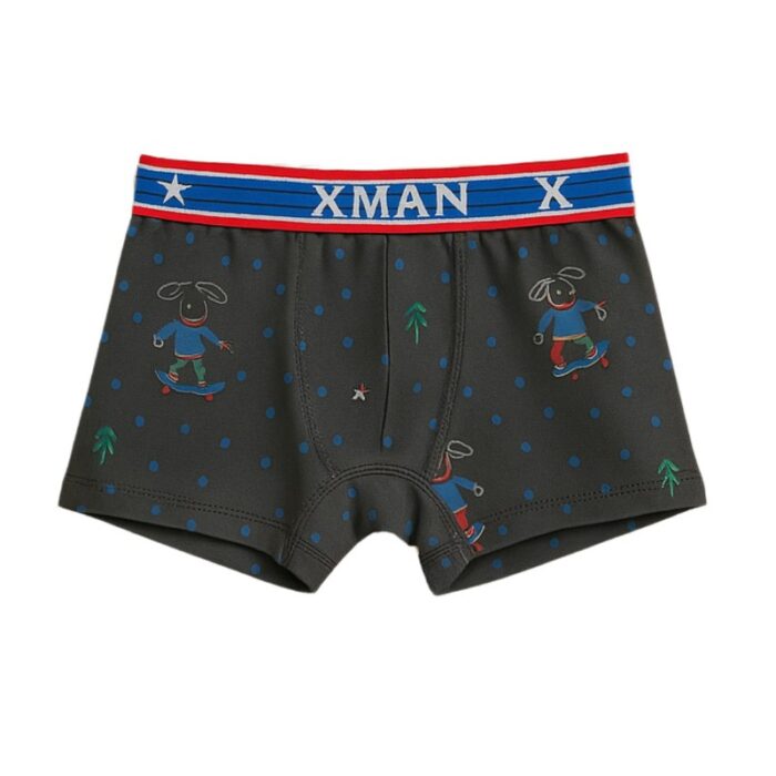 ⁦طقم داخلي (شباح وبوكسر) قطعتين ولادي لون رمادي⁩ - الصورة ⁦3⁩