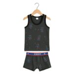 ⁦طقم داخلي (شباح وبوكسر) قطعتين ولادي لون رمادي⁩ - الصورة ⁦4⁩