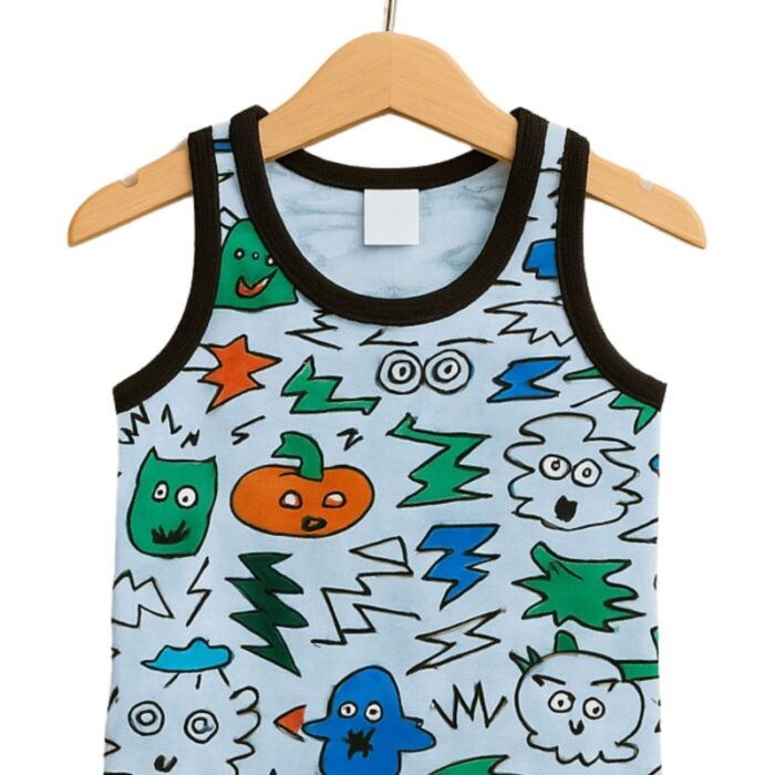 ⁦طقم داخلي (شباح وبوكسر) قطعتين ولادي لون أزرق فاتح⁩ - الصورة ⁦4⁩