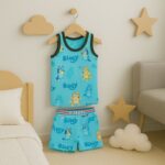 طقم داخلي (شباح وبوكسر) قطعتين ولادي لون تركواز