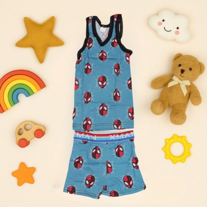 103381128_681353109081b طقم داخلي (شباح وبوكسر) قطعتين ولادي لون أزرق - الصورة 1