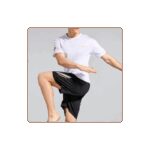 ⁦طقم قطعتين تيشيرت وشورت للرجال لون أبيض وأسود⁩ - الصورة ⁦2⁩