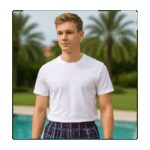 تيشيرت داخلي بأكمام قصيرة للرجال لون أبيض