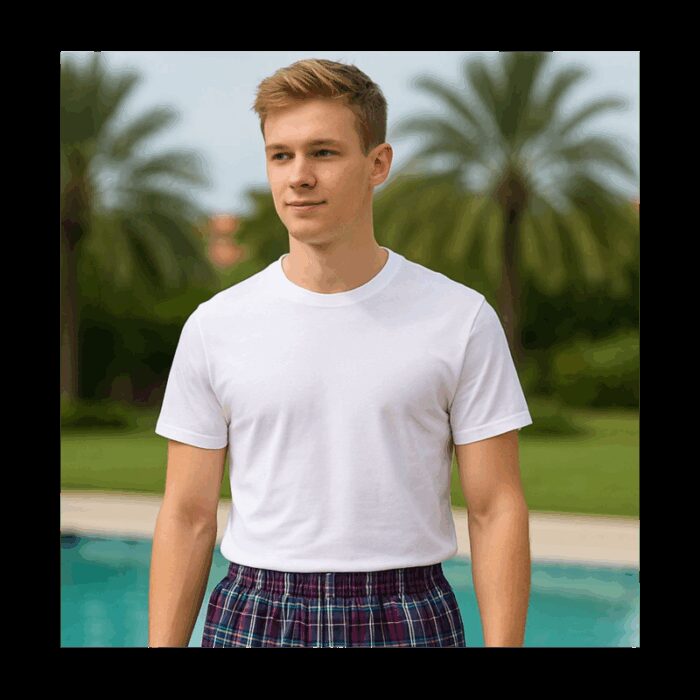 103381450_6818720f6540c تيشيرت داخلي بأكمام قصيرة للرجال لون أبيض - الصورة 1