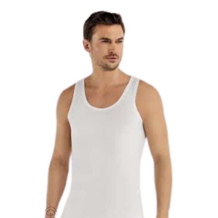 103381453_6818722a34e6e شباح داخلي قطني للرجال لون أبيض - الصورة 1