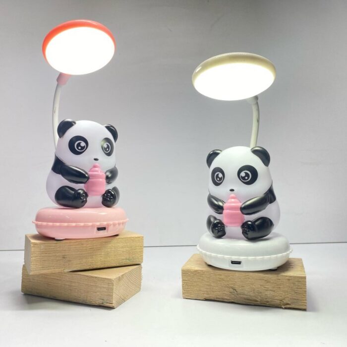 ⁦مصباح بتصميم باندا لون زهري⁩ - الصورة ⁦2⁩