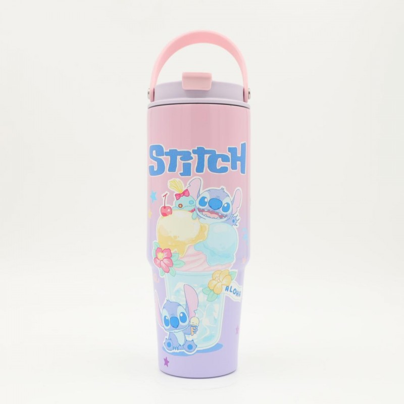 ⁦ثيرموس دزني ستيتش لون زهري وبنفسجي⁩ - الصورة ⁦1⁩