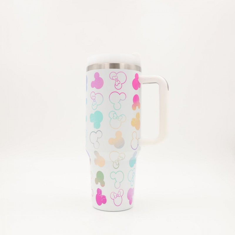⁦ثيرموس دزني لون أبيض بتصميم ميكي ملون⁩ - الصورة ⁦1⁩