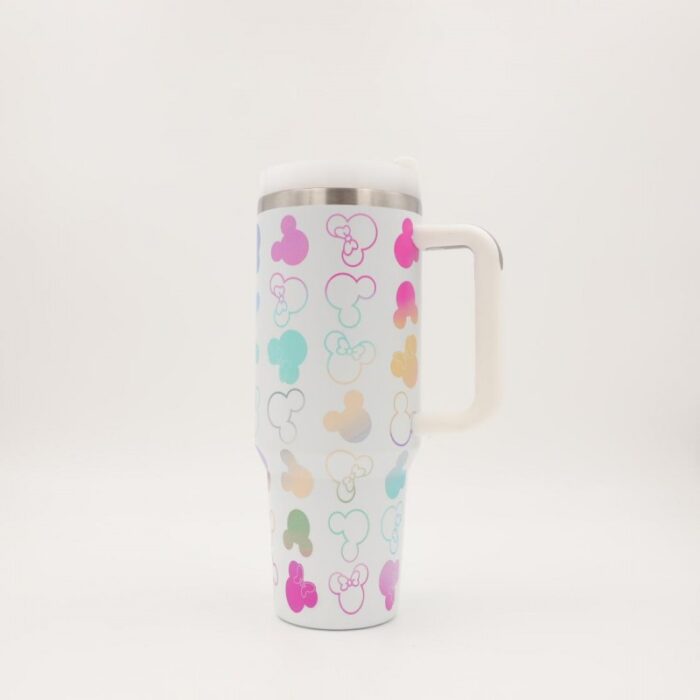 ⁦ثيرموس دزني لون أبيض بتصميم ميكي ملون⁩ - الصورة ⁦2⁩