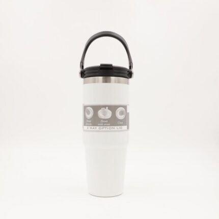 ثيرموس مع مقبض يد لون أبيض