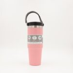 ثيرموس مع مقبض يد لون زهري