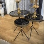 طقم اسكملات خشبي 3 قطع لون أسود