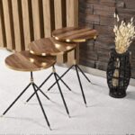 طقم اسكملات خشبي 3 قطع لون بني