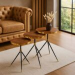 ⁦طقم اسكملات خشبي 3 قطع لون بني⁩ - الصورة ⁦2⁩