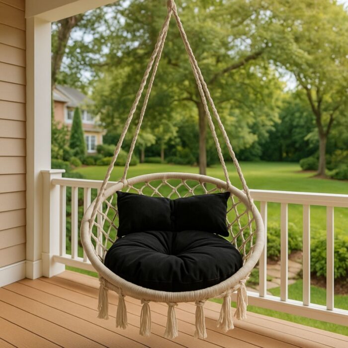 103381698_683351e0989fd مرجيحة تعليق مع فرش لون أبيض وأسود - الصورة 1