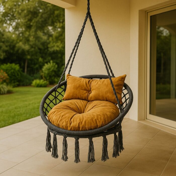 103381700_683351e4d1c76 مرجيحة تعليق مع فرش لون أسود وعسلي - الصورة 1