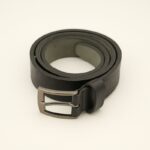 حزام جلد لون أسود طول 135 سم