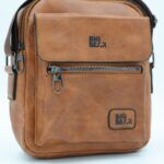 ⁦شنطة جلد للرجال لون عسلي⁩ - الصورة ⁦5⁩