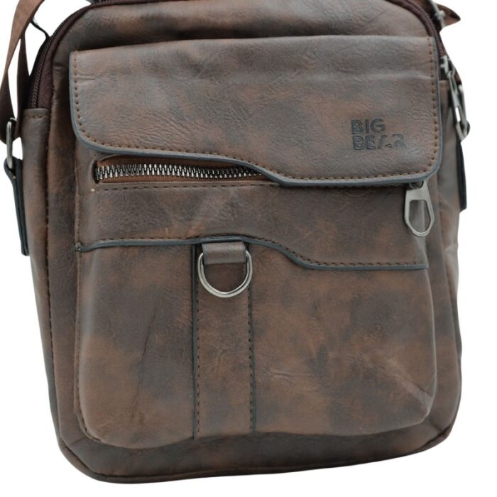 ⁦شنطة جلد للرجال لون بني⁩ - الصورة ⁦3⁩