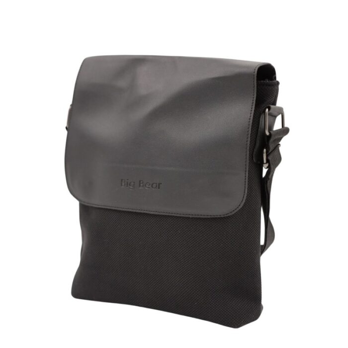 ⁦شنطة جلد للجنسين لون أسود⁩ - الصورة ⁦2⁩