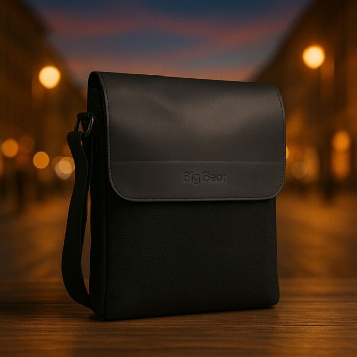 ⁦شنطة جلد للجنسين لون أسود⁩ - الصورة ⁦6⁩