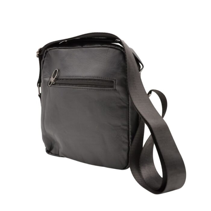 ⁦شنطة جلد للرجال لون أسود⁩ - الصورة ⁦3⁩