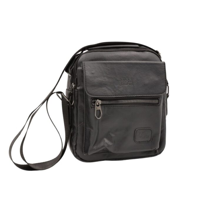 ⁦شنطة جلد للرجال لون أسود⁩ - الصورة ⁦7⁩