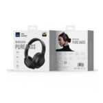 wiwu TD-08 wireless headset pure bass - سماعة رأس لاسلكية صوت رائع ونقي تدعم الذاكرة الخارجية لون أسود
