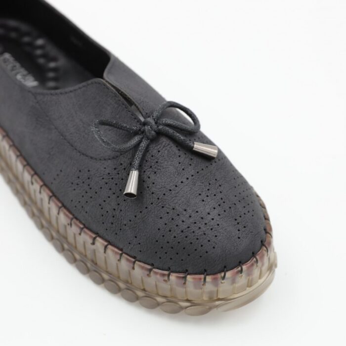 ⁦كندرة ستاتية مريحة نعل مرتفع لون أسود⁩ - الصورة ⁦6⁩