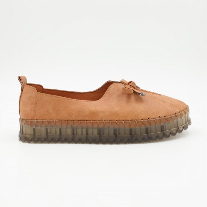 ⁦كندرة ستاتية مريحة نعل مرتفع لون عسلي⁩ - الصورة ⁦2⁩