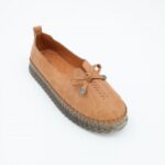 ⁦كندرة ستاتية مريحة نعل مرتفع لون عسلي⁩ - الصورة ⁦5⁩