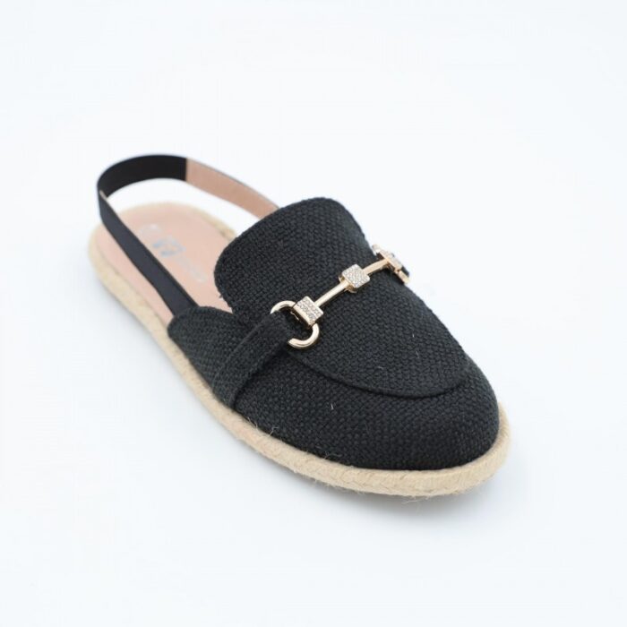 ⁦لوفر نسائي صيفي بخلفية مفتوحة لون اسود⁩ - الصورة ⁦5⁩