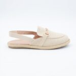 ⁦لوفر نسائي صيفي بخلفية مفتوحة لون بيج⁩ - الصورة ⁦2⁩