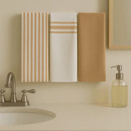طقم بشاكير مطبخ 3 قطع VALOR ATLANTIS BEIGE 45X70 CM