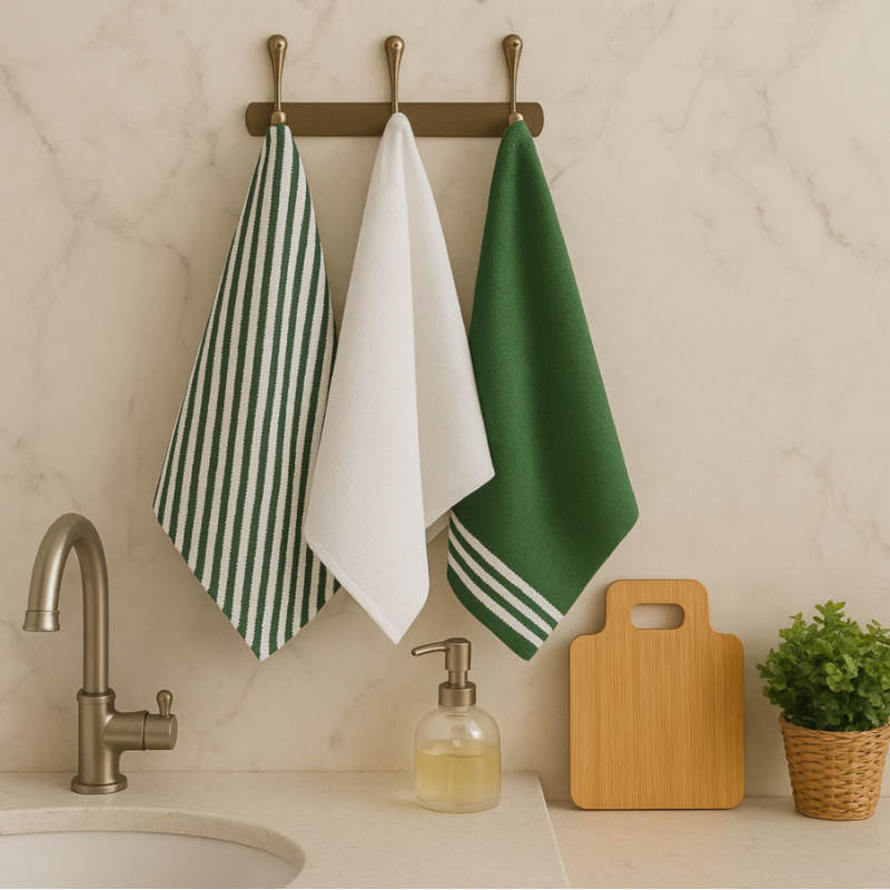 ⁦طقم بشاكير مطبخ 3 قطع VALOR ATLANTIS GREEN 45X70 CM⁩ - الصورة ⁦1⁩