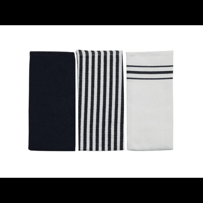 ⁦طقم بشاكير مطبخ 3 قطع VALOR ATLANTIS NAVY 45X70 CM⁩ - الصورة ⁦1⁩