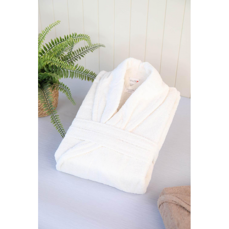 ⁦روب حمام قطن 100% VALOR SİLVER CREAM ONE SIZE⁩ - الصورة ⁦1⁩