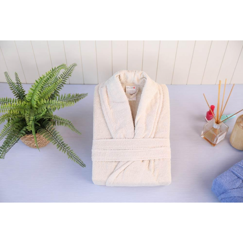 ⁦روب حمام قطن 100% VALOR SİLVER BEIGE ONE SIZE⁩ - الصورة ⁦1⁩