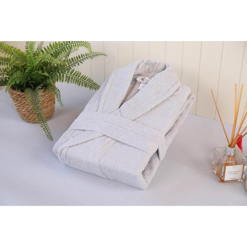 ⁦روب حمام قطن 100% VALOR SİLVER LIGHT GREY ONE SIZE⁩ - الصورة ⁦1⁩