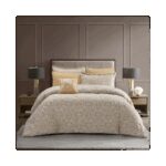 طقم غطاء تخت 7 قطع TAILOR JACQUARD - PAISLEY GOLD KING 270X240 CM