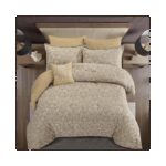 ⁦طقم غطاء تخت 7 قطع TAILOR JACQUARD - PAISLEY GOLD KING 270X240 CM⁩ - الصورة ⁦3⁩