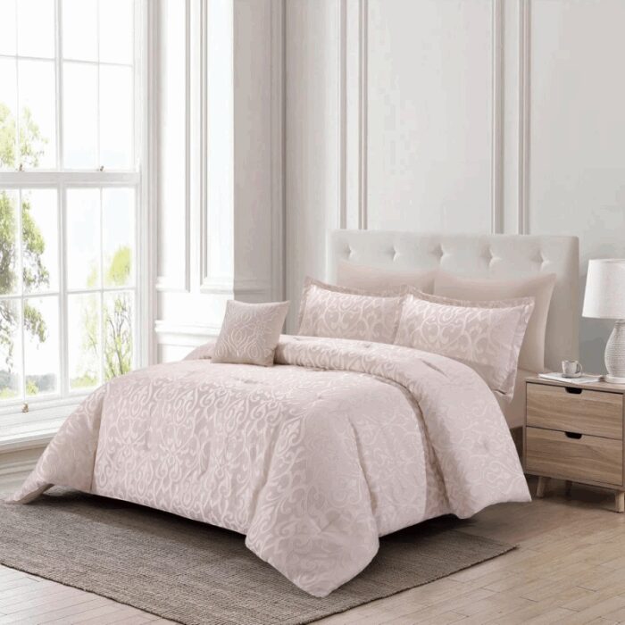 ⁦طقم غطاء تخت 7 قطع TAILOR JACQUARD - MAXIMOS TEA ROSE KING 270X240 CM⁩ - الصورة ⁦2⁩