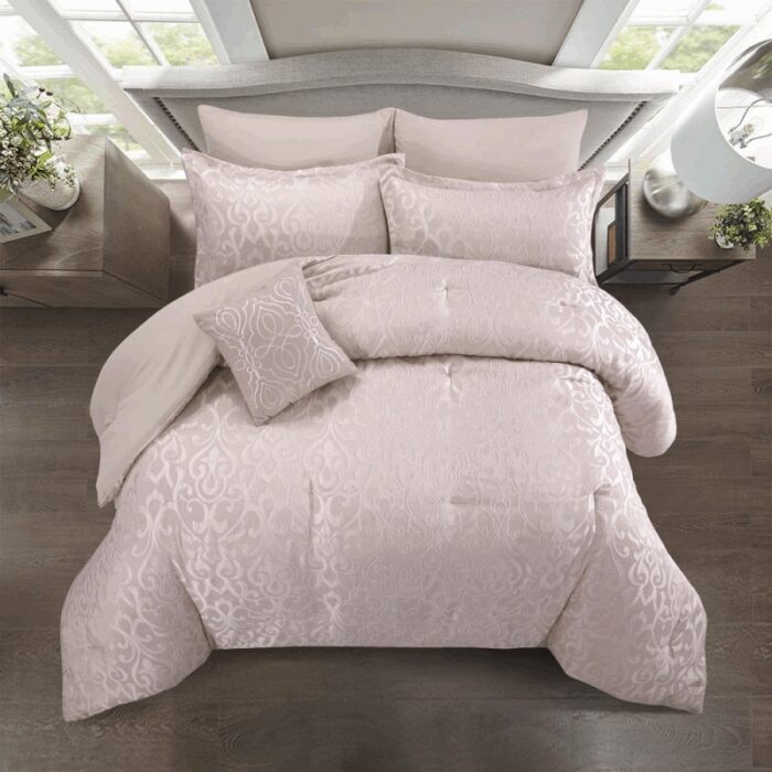 ⁦طقم غطاء تخت 7 قطع TAILOR JACQUARD - MAXIMOS TEA ROSE KING 270X240 CM⁩ - الصورة ⁦4⁩