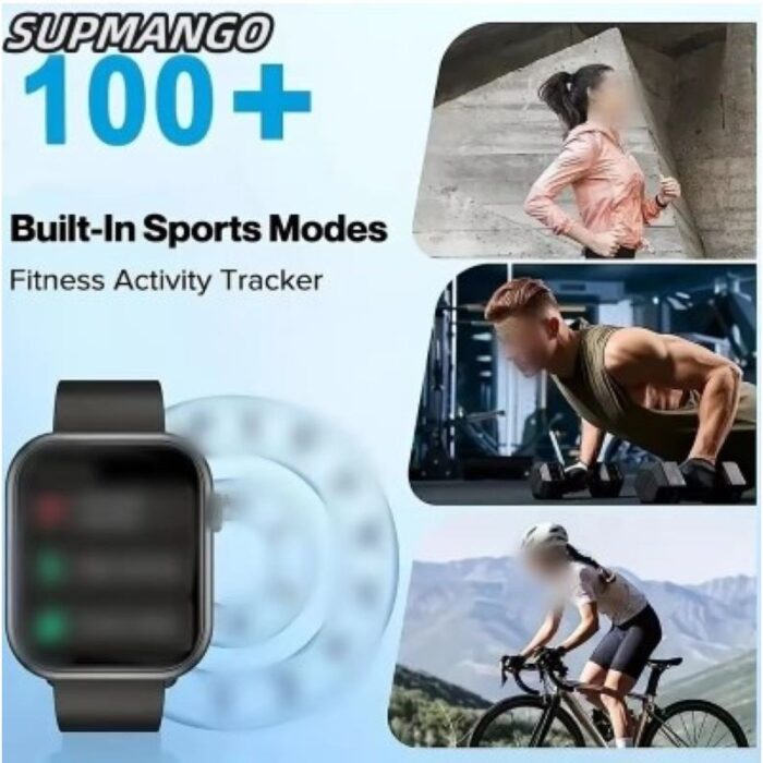 ⁦ساعة ذكية بلوتوث- شاشة مربعة موديل T168 للاتصال اللاسلكي للرجال والنساء - شاشة لمس كاملة 1.73 انش - ساعة ذكية للرياضة واللياقة البدنية⁩ - الصورة ⁦5⁩