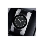 ⁦ساعة كوارتز فاخرة للرجال حزام جلد لون أسود⁩ - الصورة ⁦2⁩