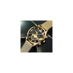 ⁦ساعة يد كوارتز  فخمة للرجال - ذات حزام شبكي من الستانلس ستيل المقاوم للصدأ  - لون ذهبي - ماركة Deyros⁩ - الصورة ⁦2⁩