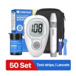 ⁦بكج 3 قطع جهاز منزلي لمراقبة مستوى السكر في الدم بسهولة وثقة - شاشة LCD كبيرة وواضحة مع 50 شريط لاختبار مستوى السكر وإبر معقمة⁩ - الصورة ⁦6⁩