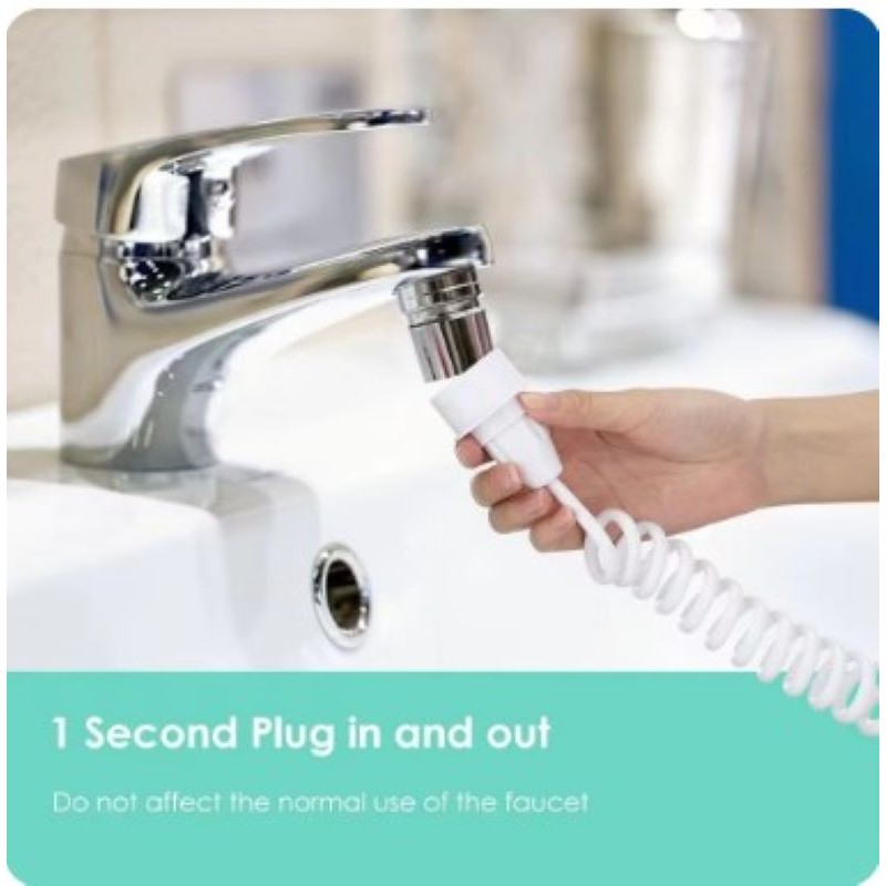 ⁦الخيط المائي لتنظيف الاسنان يعمل بالصنبور- دون الحاجة لمصدر طاقة - لتنظيف الفم من بقايا الطعام والجير⁩ - الصورة ⁦1⁩