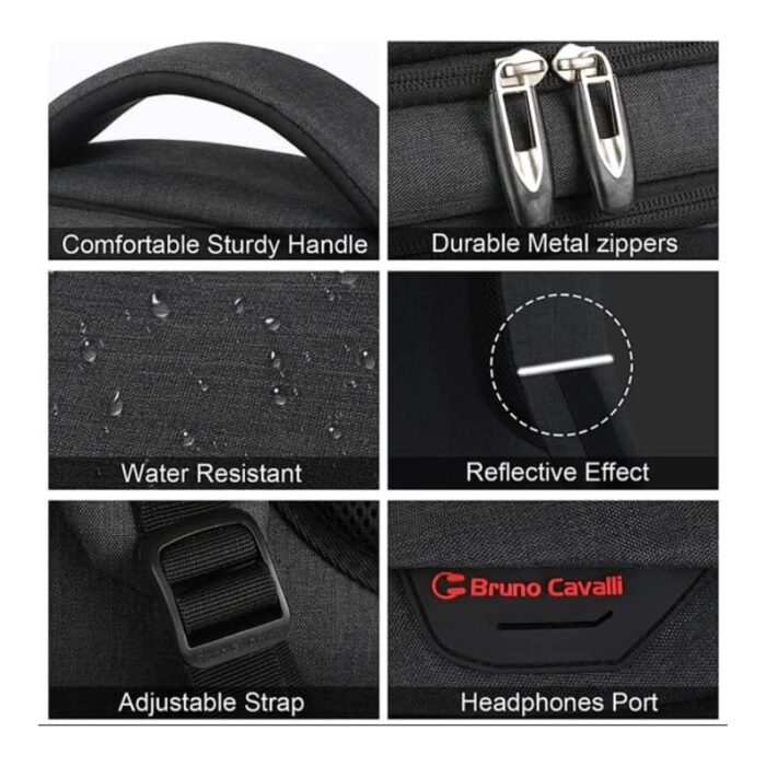 ⁦شنتة لابتوب فخمة مع مدخل USB ومقاومة للماء والخدش وبتصميم أنيق وعصري، وذات سعة كبيرة وجيوب متعددة⁩ - الصورة ⁦2⁩